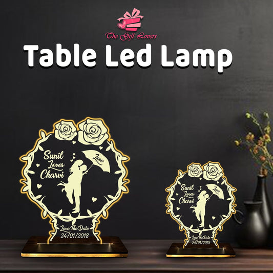 Warm LED Light with Elegant Wooden Base