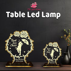 Warm LED Light with Elegant Wooden Base