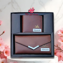 Personalized Couple Wallet & Clutch Gift Set
