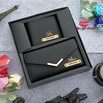 Premium Leather Couple Wallet Combo – His & Hers Matching Set