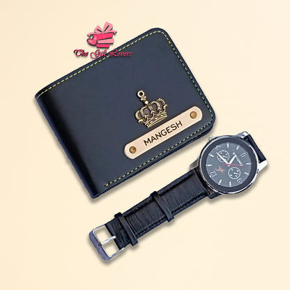 Personalized Wallet and Watch Gift Combo for Him
