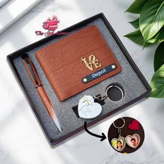 3-in-1 Personalized Gift Set: Wallet, Pen & Photo Keychain