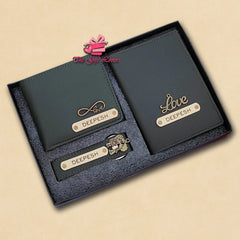 Luxury Combo Gift Set with Wallet, Passport Cover & Keychain