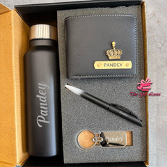 Personalized Bottle, Wallet, Pen & Keychain Gift Set