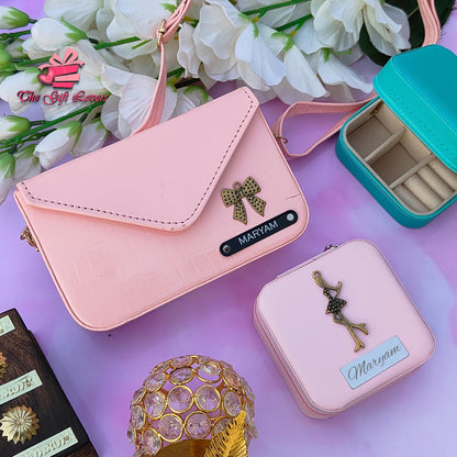 Elegant Gift Set for Women – Custom Sling Bag & Jewelry Box