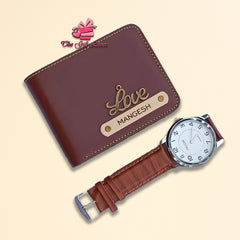 Personalized Wallet and Watch Gift Combo for Him