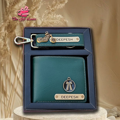 Personalized Wallet & Keychain Gift Set
