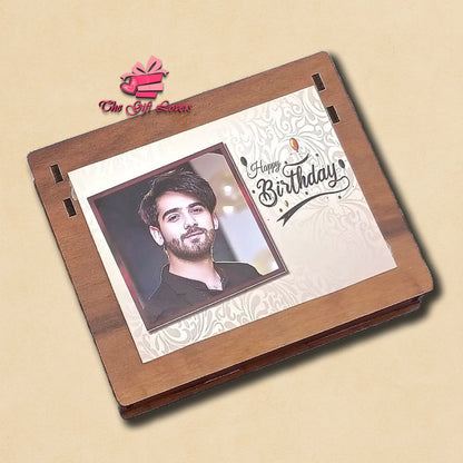 Personalized Cotrise Leather Wallet with Custom Wooden Gift Box