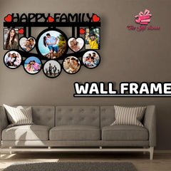 Happy Family Circular And Heart Wall Photo Frame