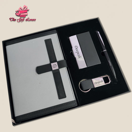 Customized 4-in-1 Dual Shade Diary Gift Hamper