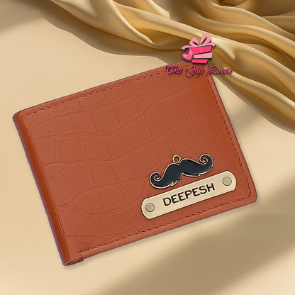Premium Personalized Brown Croc Texture Wallet