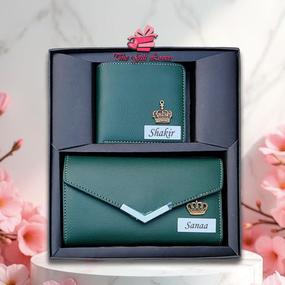 Personalized Couple Wallet & Clutch Gift Set