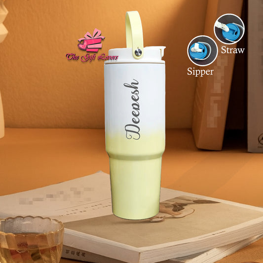 Personalized Sipper & Straw Water Bottle.
