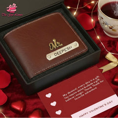 Personalized Leather Wallet for Him – Valentine Special Gift