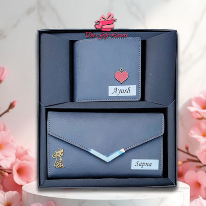 Personalized Couple Wallet & Clutch Gift Set