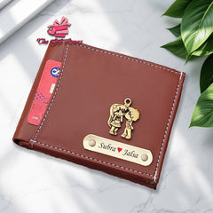 Personalized Wallet with Couple Name& Charm