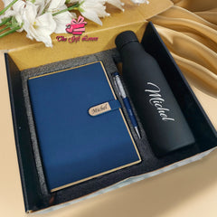 Premium Personalized Gift Set – Bottle, Diary & Pen Combo