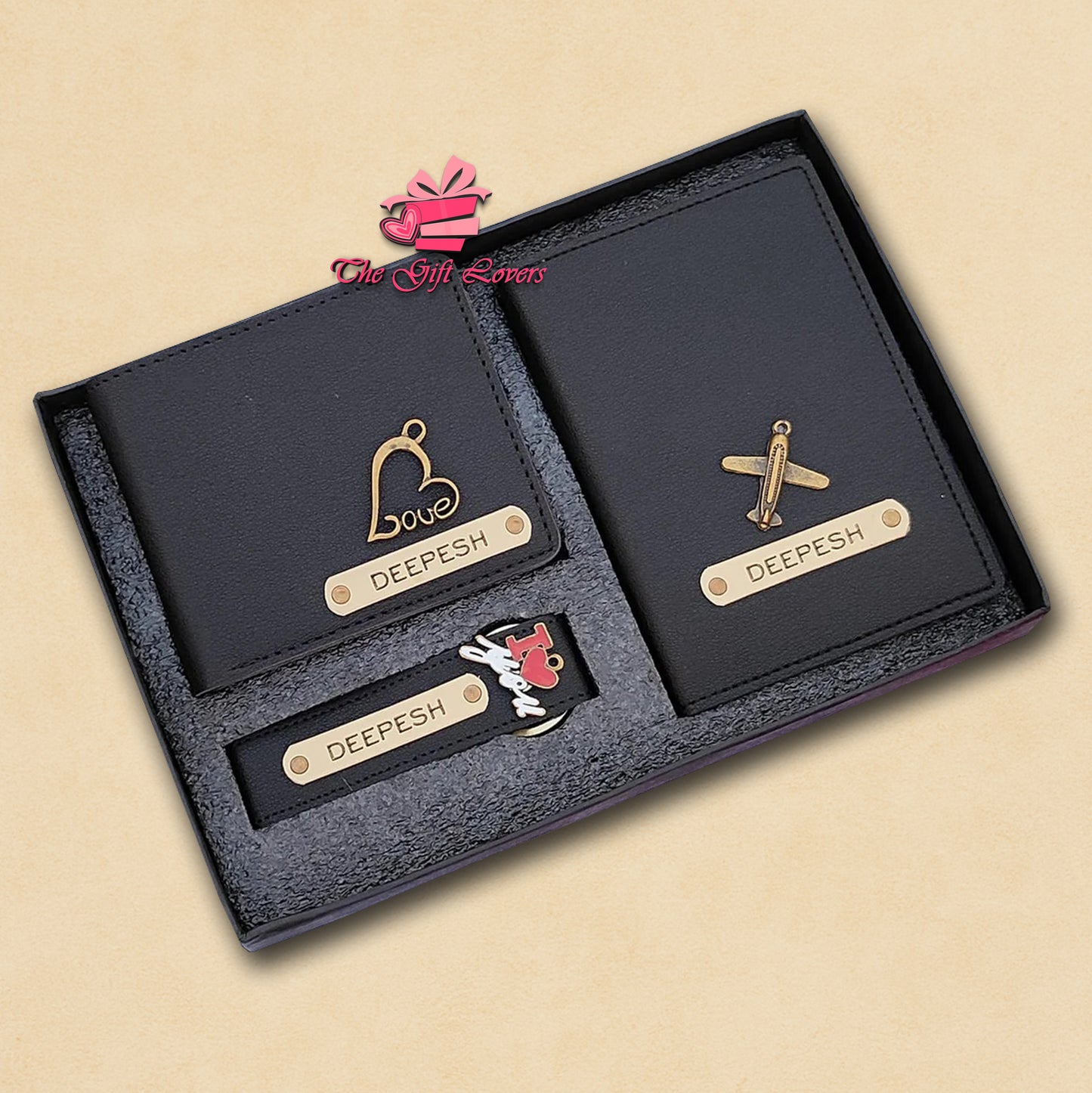 Luxury Combo Gift Set with Wallet, Passport Cover & Keychain