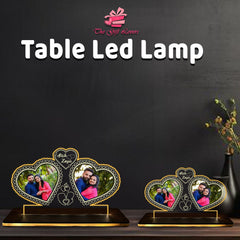 Heart-to-Heart LED Couple Lamp with Photo & Name