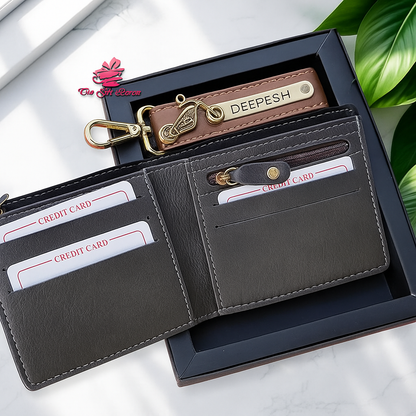 Personalized Wallet & Keychain Gift Set