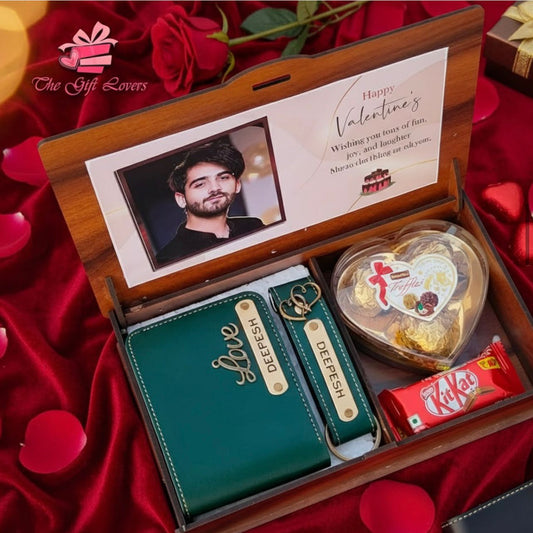 Personalized Valentine Memory Box for Him – Photo & Name Gift Hamper