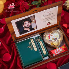 Personalized Valentine Memory Box for Him – Photo & Name Gift Hamper